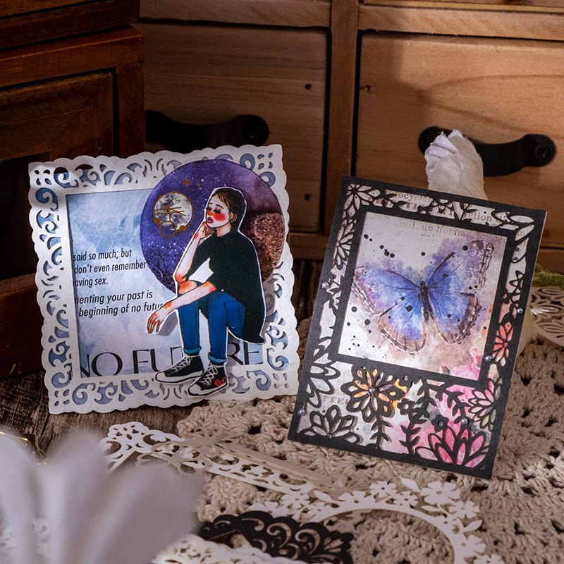 Black and White Lace Border