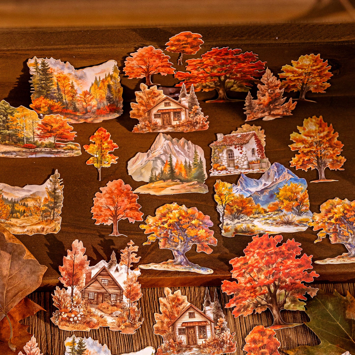 Cottage hard card sticker for scrapbooking