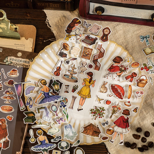 Vintage Figure PET Stickers