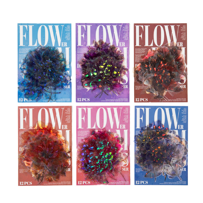 Gold Foil Floral PET Sticker Pack