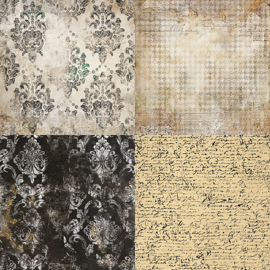 24PCS Vintage Charm Scrapbook Paper