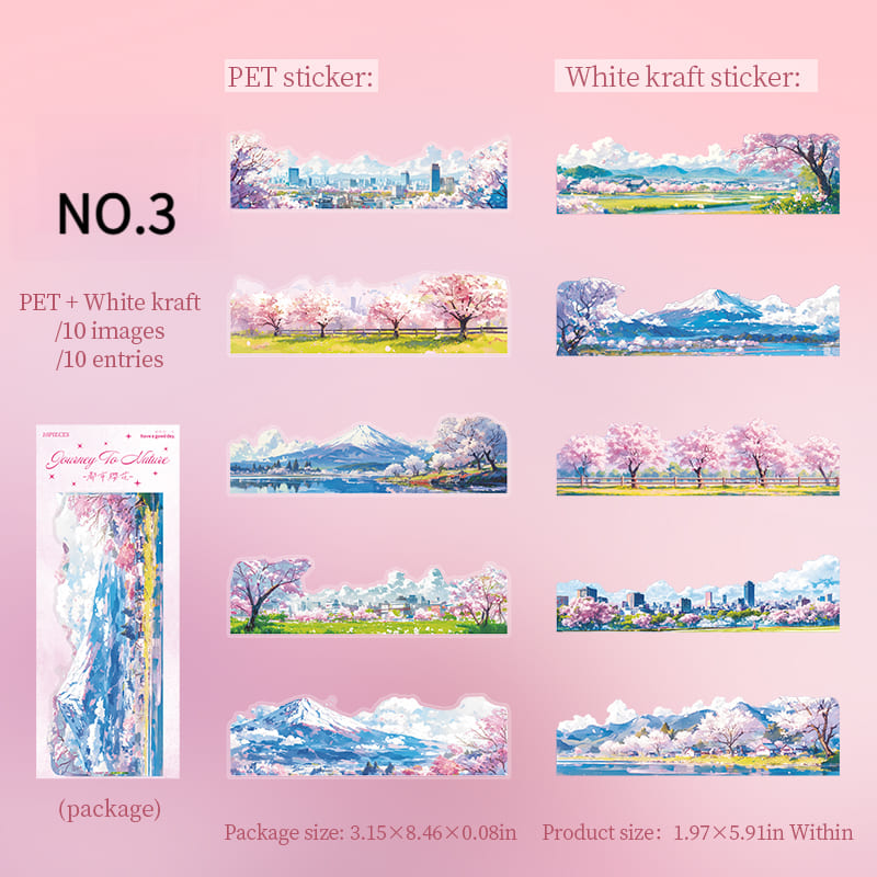 Cherry blossom PET+Paper sticker