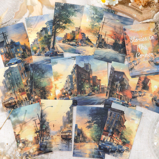 Sunset dusk paper with warm golden hour glow