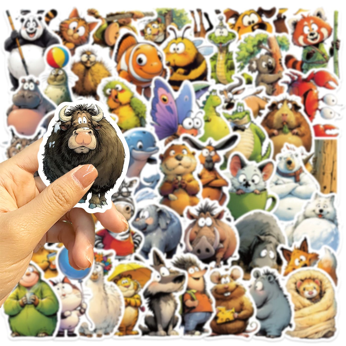 50PCS Cartoon Animal Sticker Pack