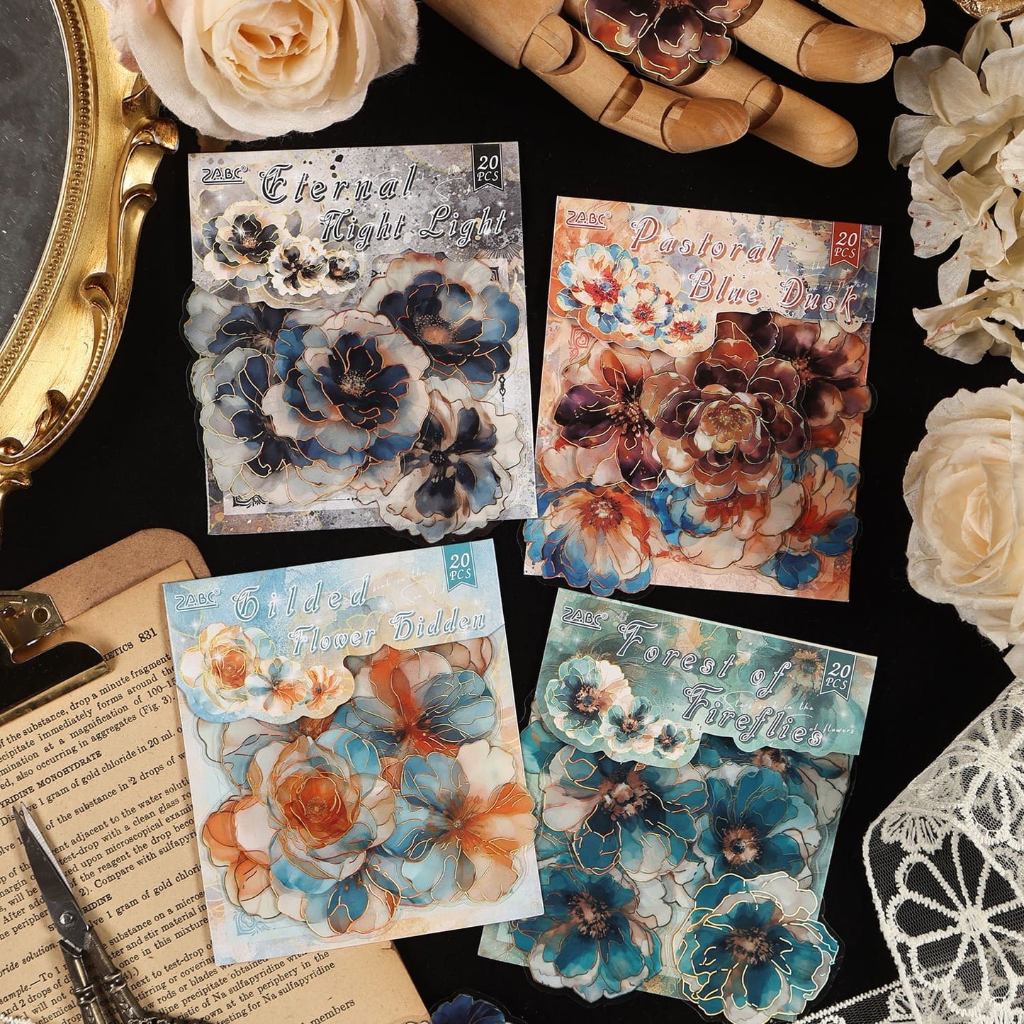 Holographic Foil Flower PET Stickers