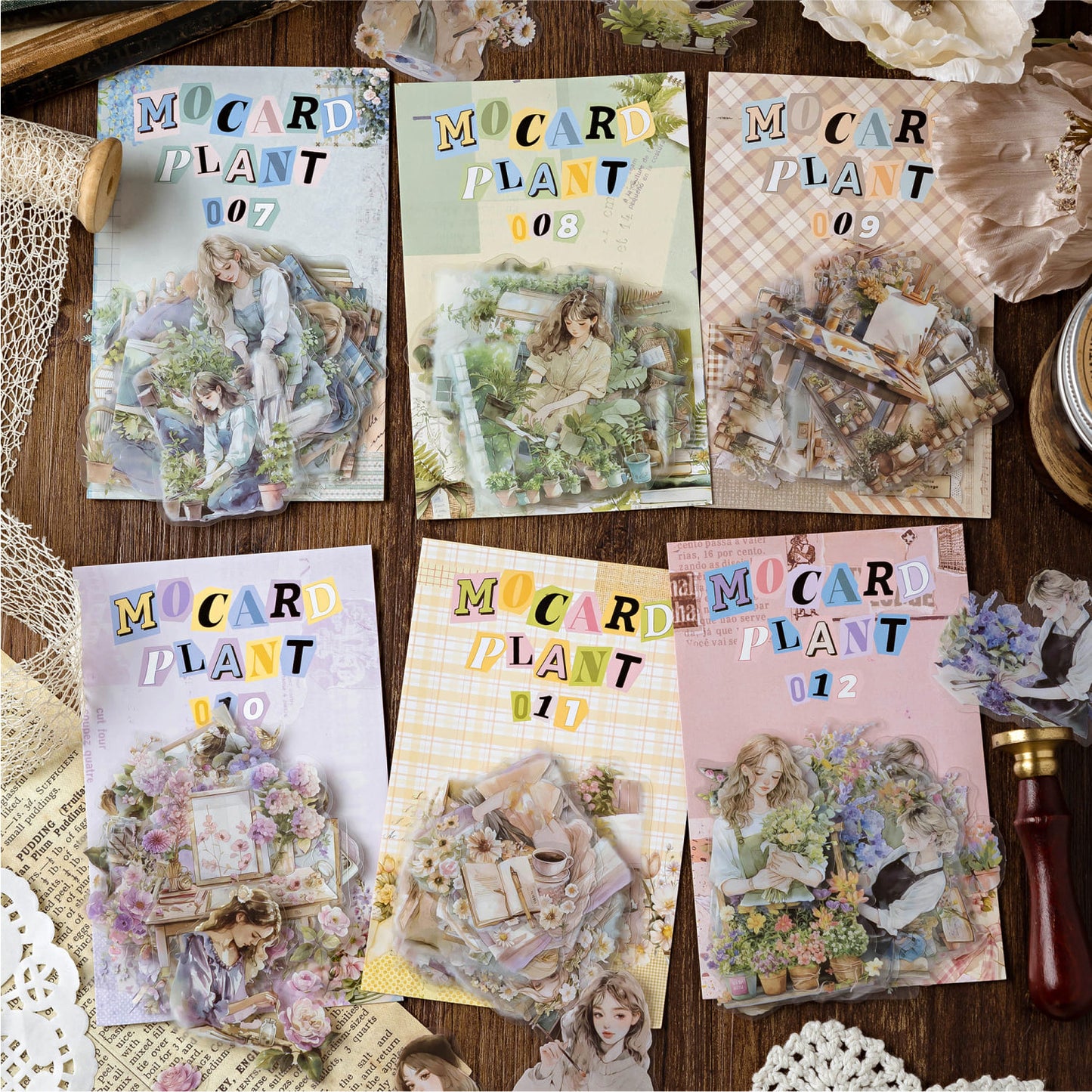 Plant And Girl Theme Stickers