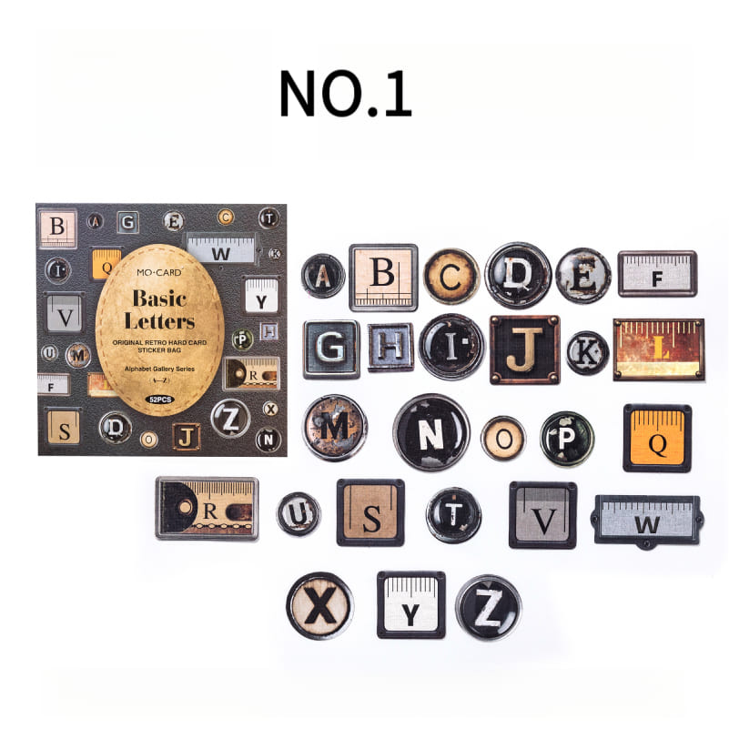 Vintage Alphabet Sticker Pack