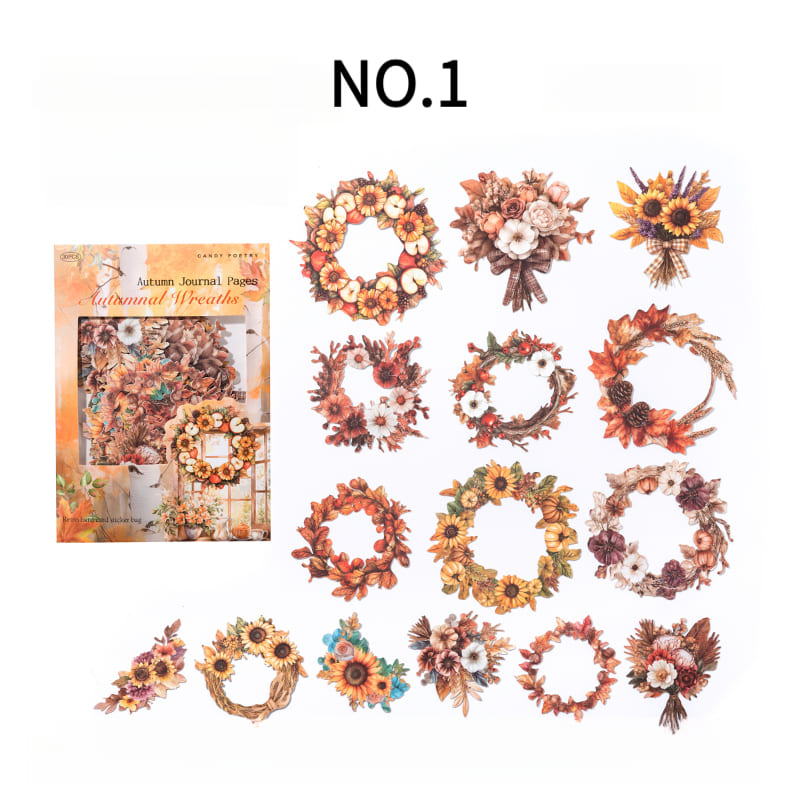 Wreath autumn hard card sticker