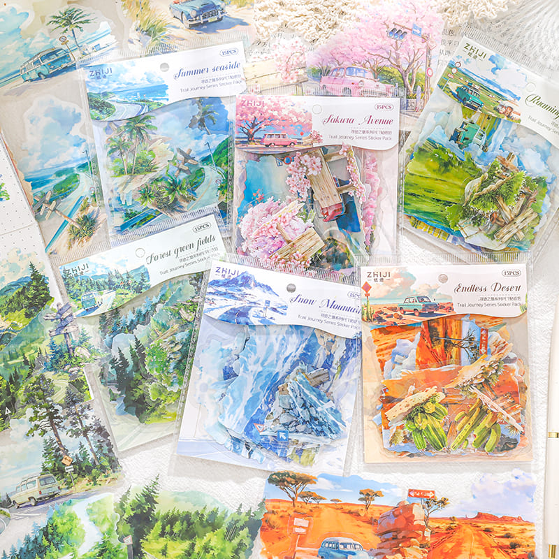 15PCS Scenery Series Sticker Pack