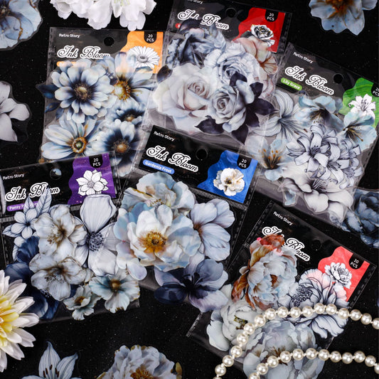 White Floral Stickers