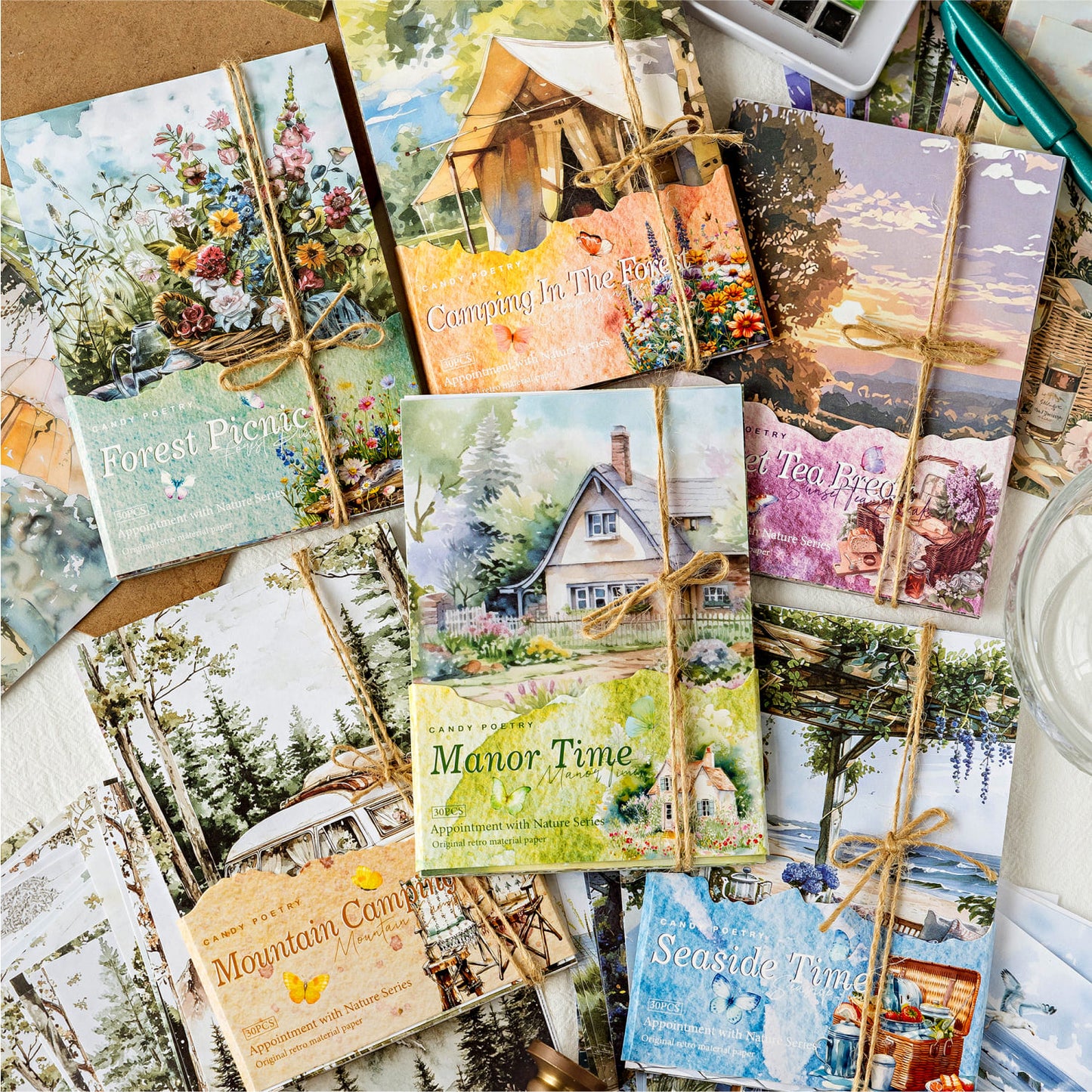 30PCS Nature Theme Scrapbook Paper