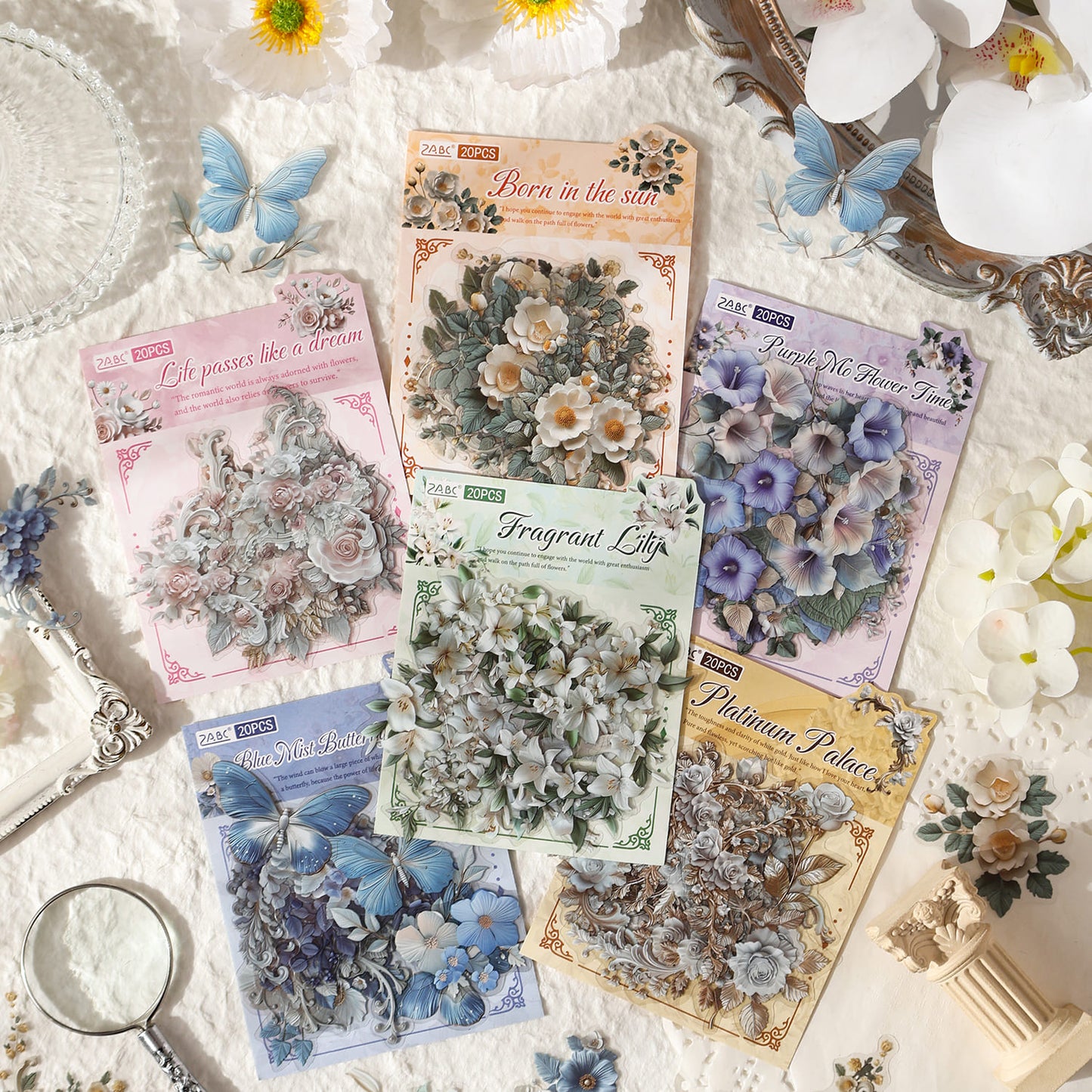 Vintage Floral PET Stickers