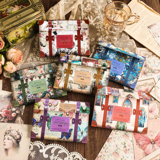 60PCS Vintage Box-Style Scrapbook Paper