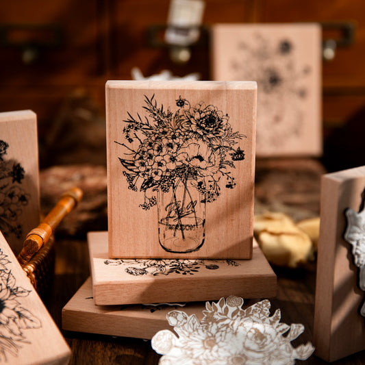 Flower Series Wooden Stamp
