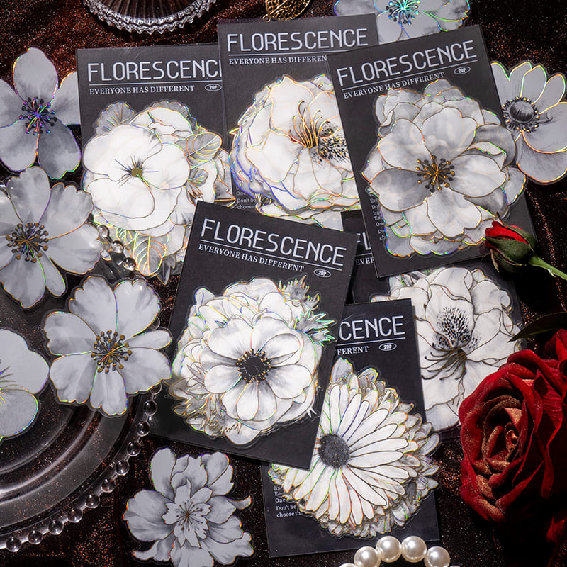 White Flower Stickers