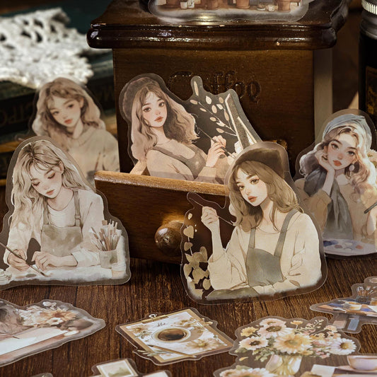 Plant And Girl Theme Stickers