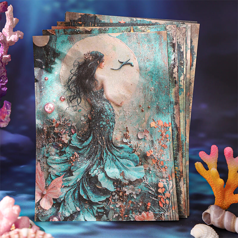 Mermaid Theme Scrapbook Paper