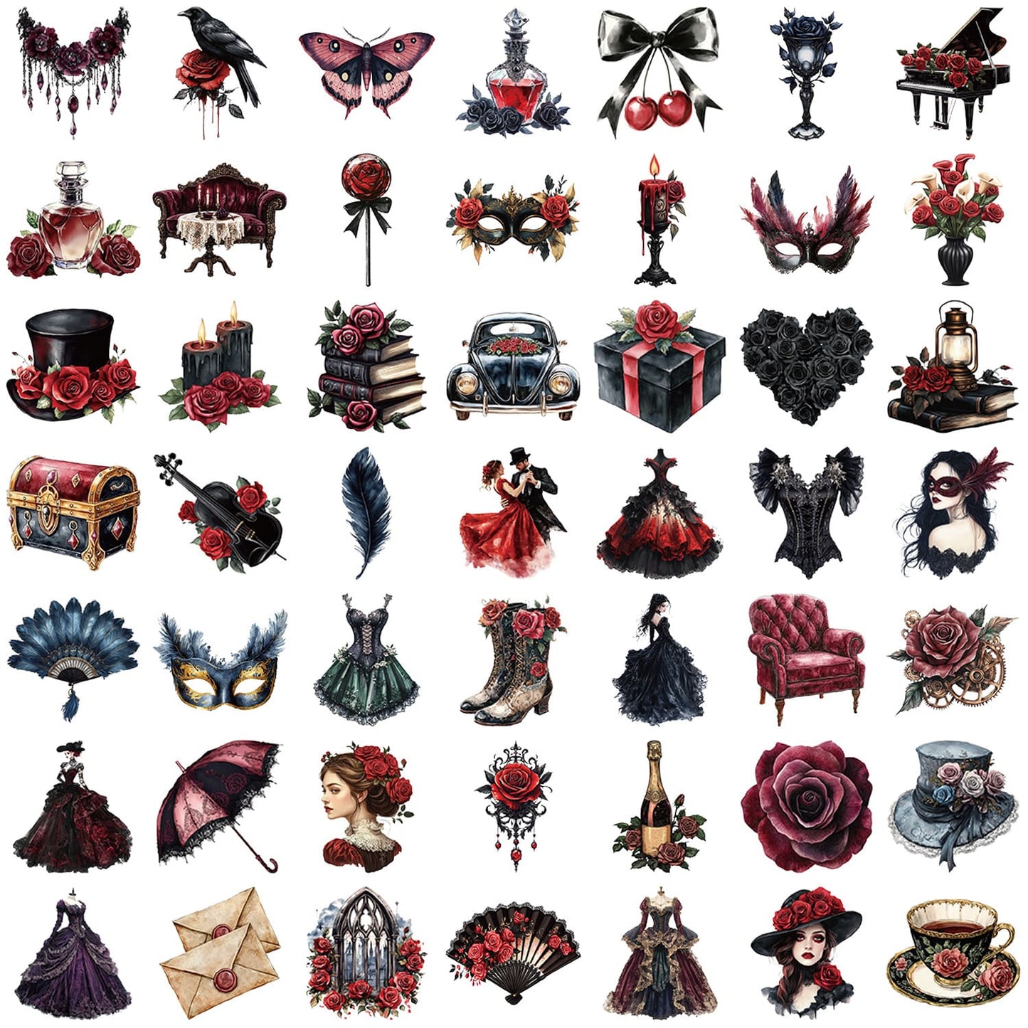 50PCS Masquerade Ball Sticker Pack