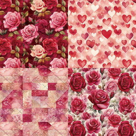 48PCS Rose Scrapbook Paper