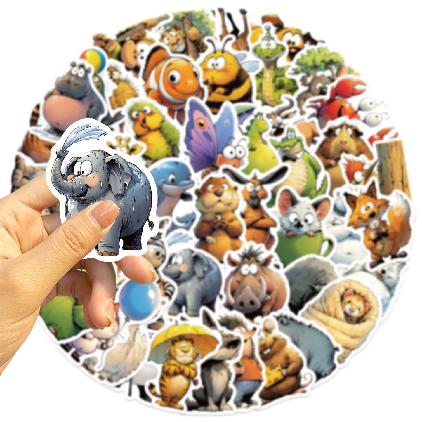 50PCS Cartoon Animal Sticker Pack