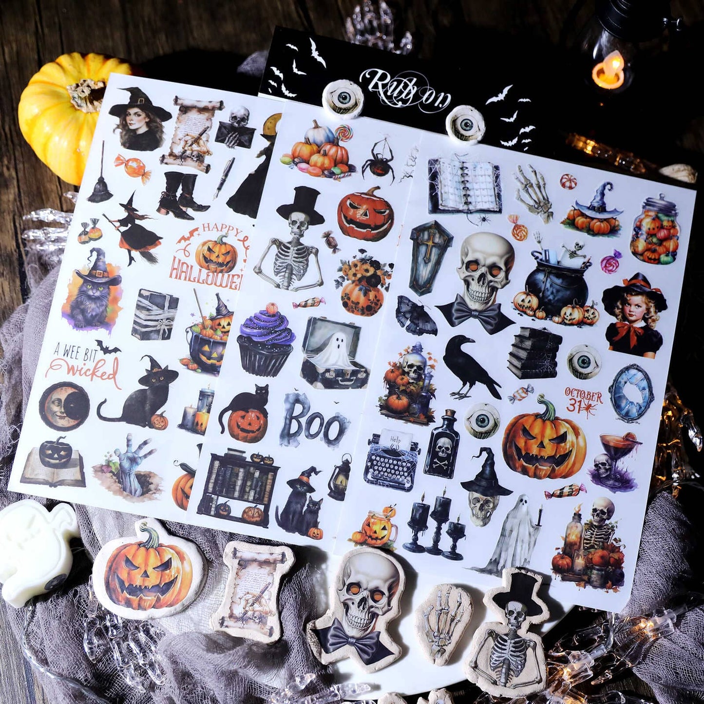 3PCS Halloween Transfer Stickers