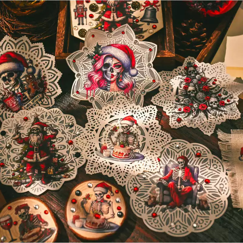 Christmas Series - Dark Skeleton Punk Transfer Sticker