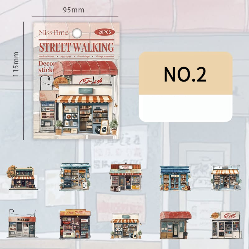 20PCS Street Corner Theme Stickers