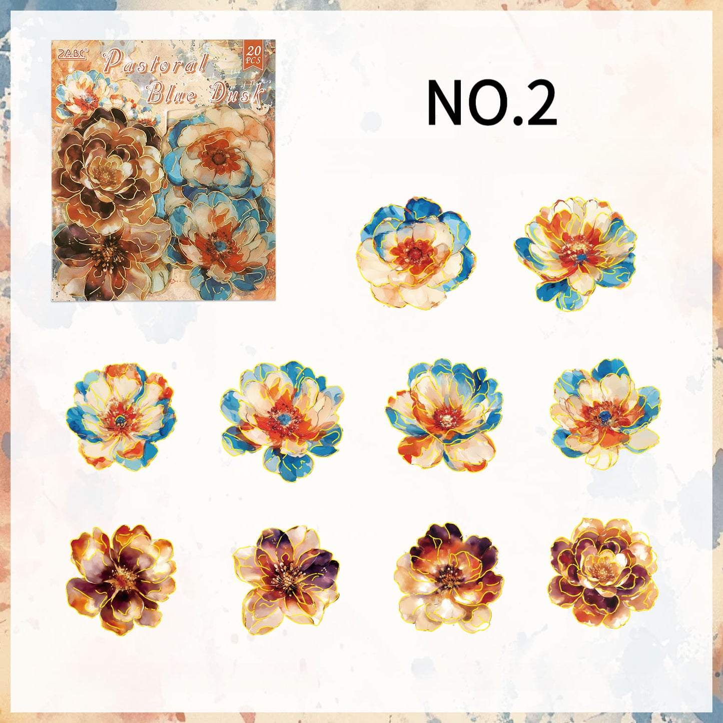 Holographic Foil Flower PET Stickers