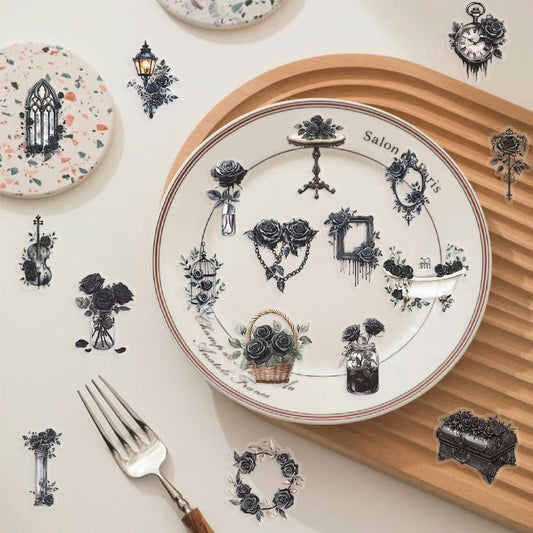 50PCS Dark Rose Sticker