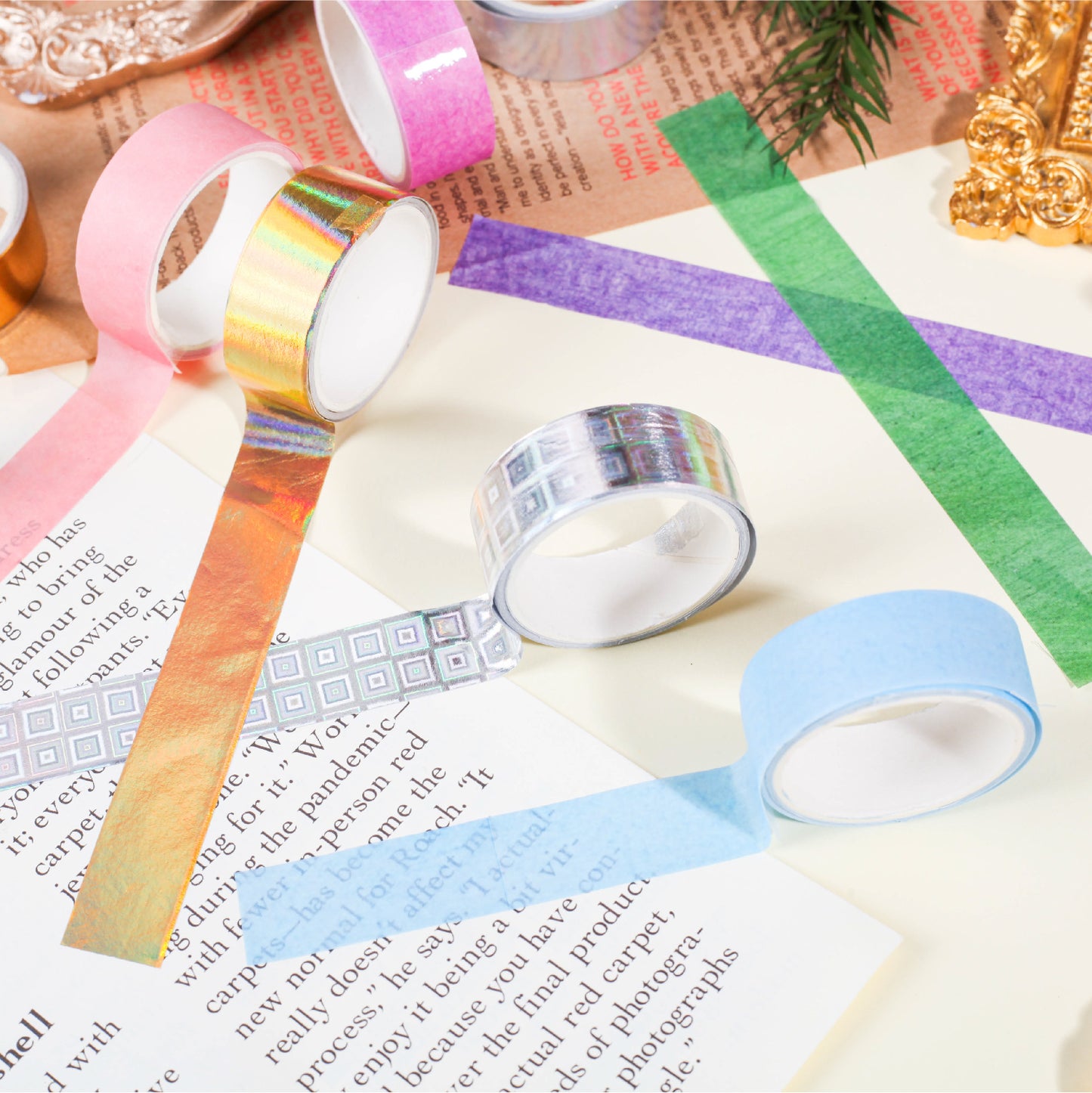 2PCS Solid Color Washi Paper Tape