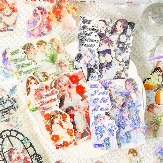 Flower And Character Sticker Pack