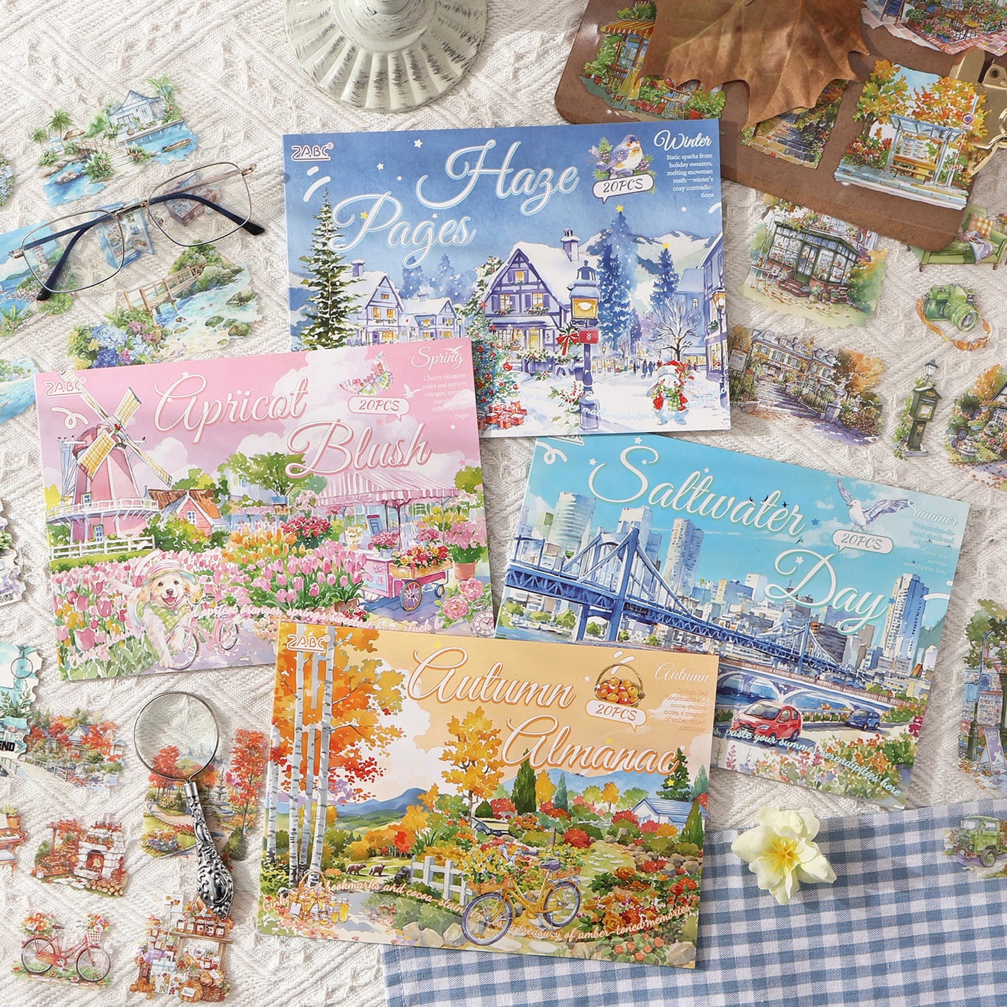 Four Seasons Landscape Large Stickers Book
