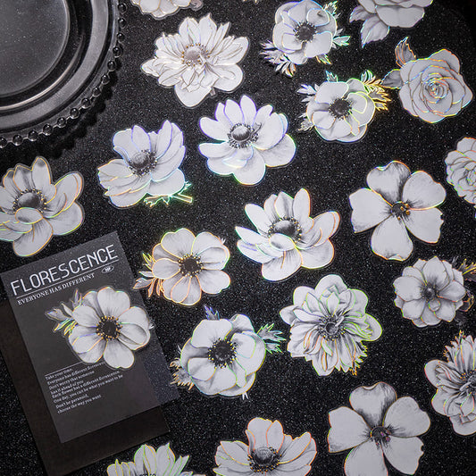 White Flower Stickers