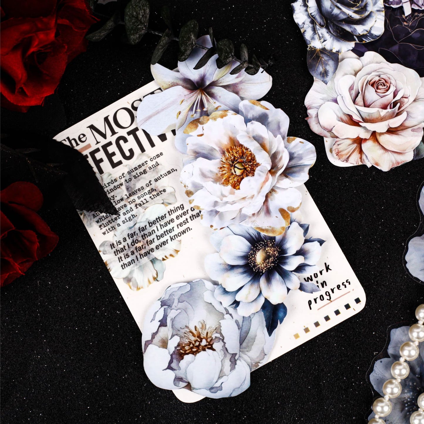 White Floral Stickers