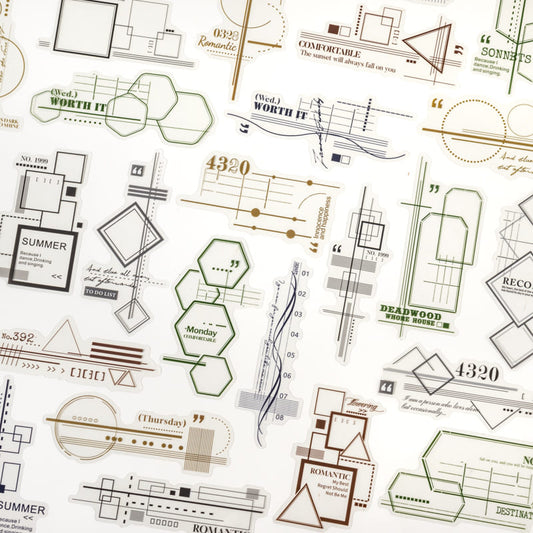 Basic Line Pattern PET Sticker Pack