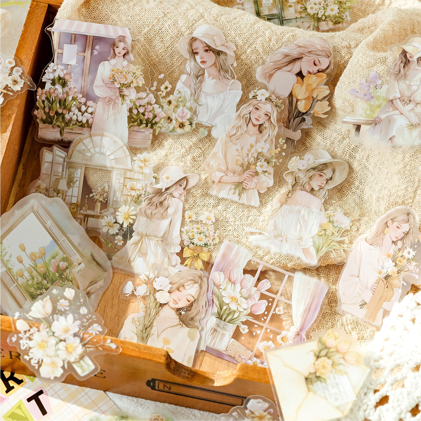 Plant And Girl Theme Stickers