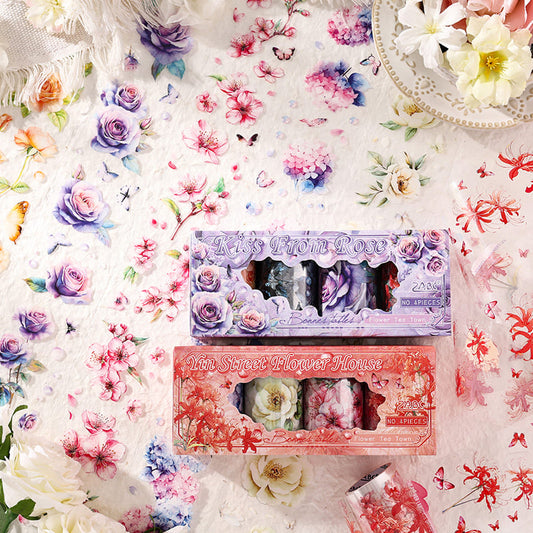 4 PCS Floral Theme PET Tapes