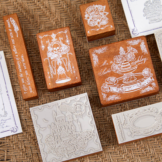 5PCS Night Series Wooden Stamp Set