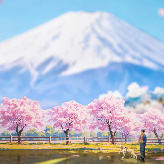 Cherry blossom nature scenery sticker for scrapbooks