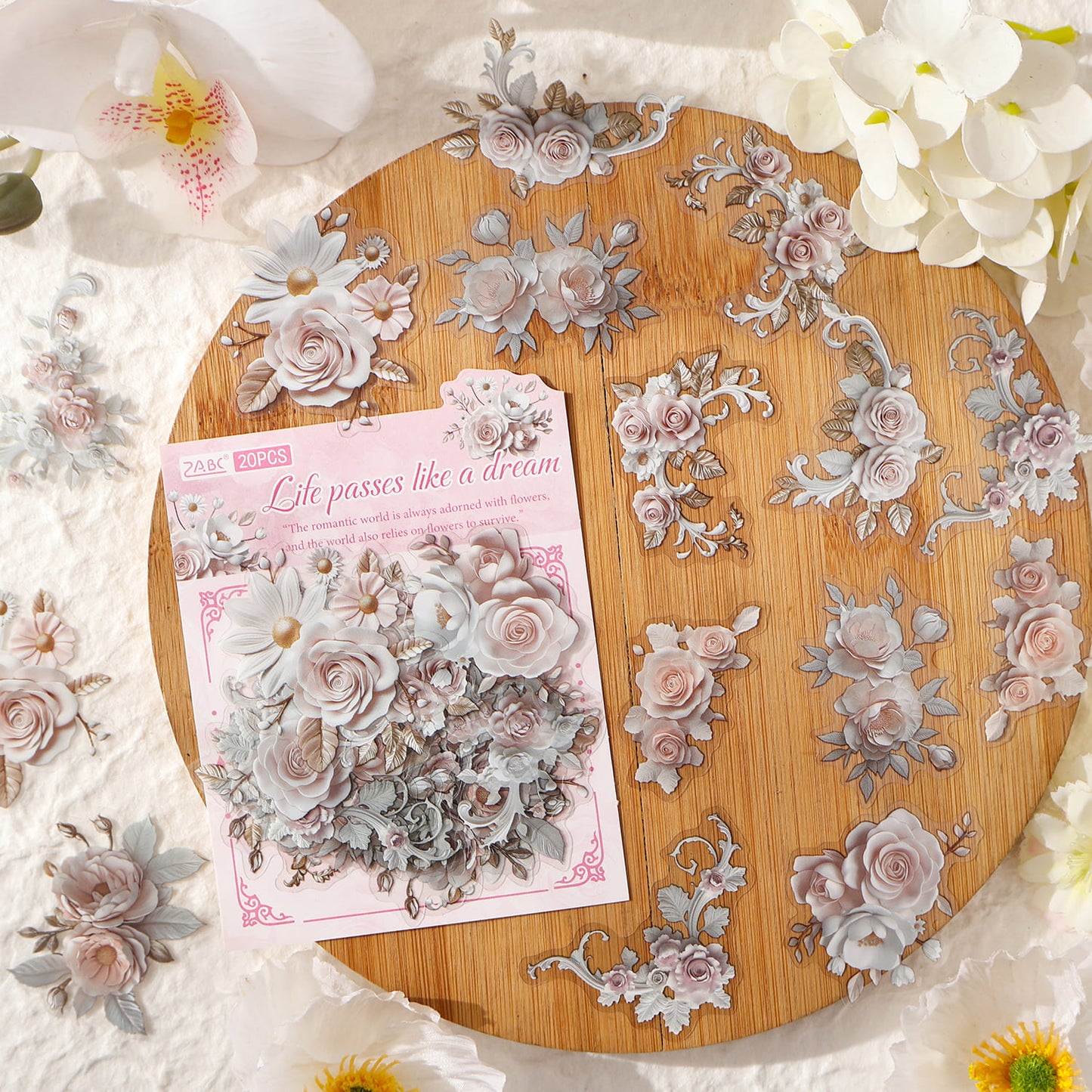Vintage Floral PET Stickers