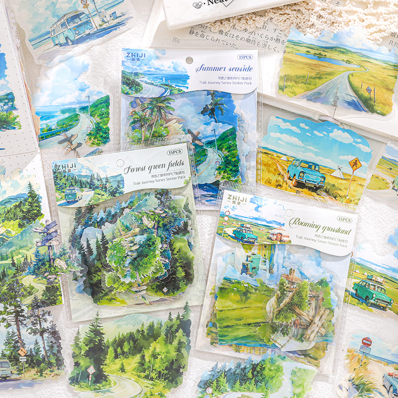 15PCS Scenery Series Sticker Pack