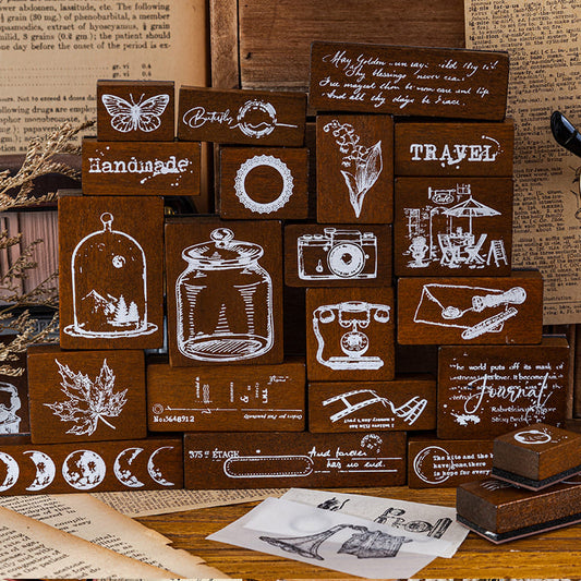 7PCS Wooden Stamp Set