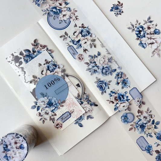 Blue Floral PET Tape