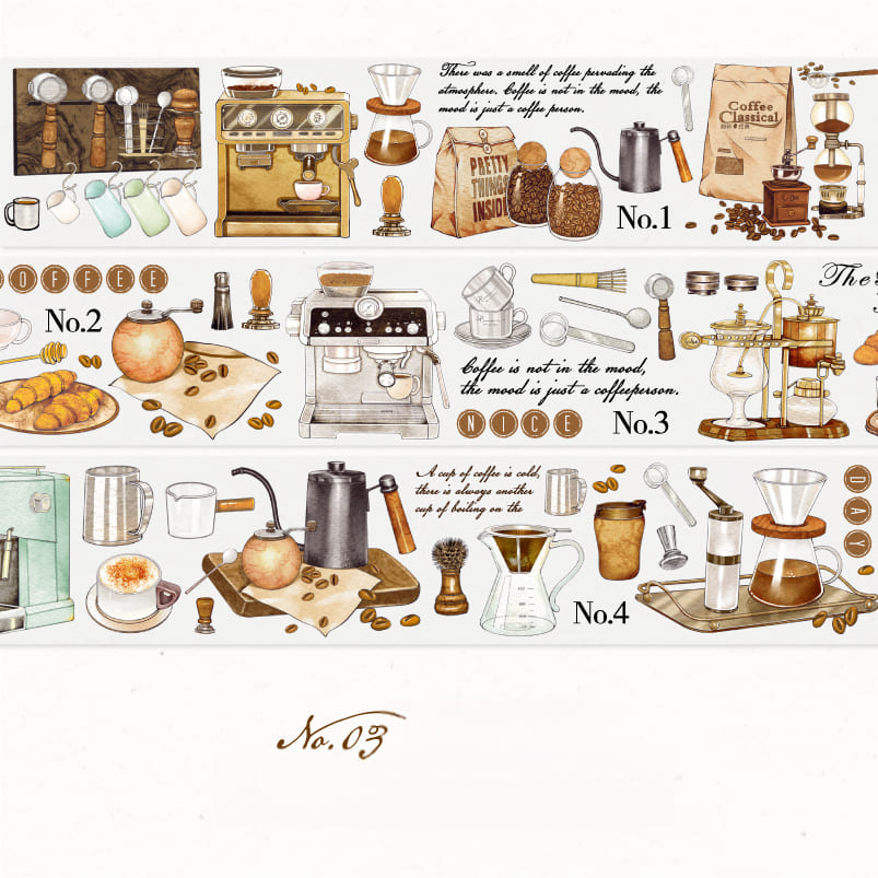 Coffee Theme PET Tape