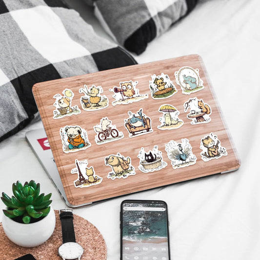 50PCS Cartoon Animal Line Art Doodle Stickers