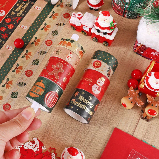 Christmas Theme Washi Tapes - 8 Rolls Deco Set