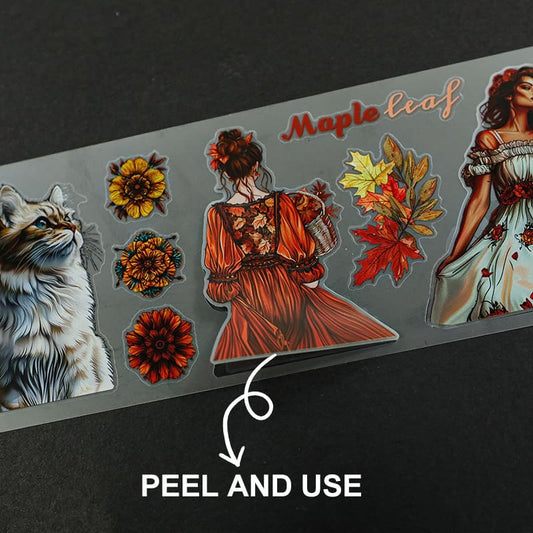 4PCS Autumn Series PET/Washi Tape-3