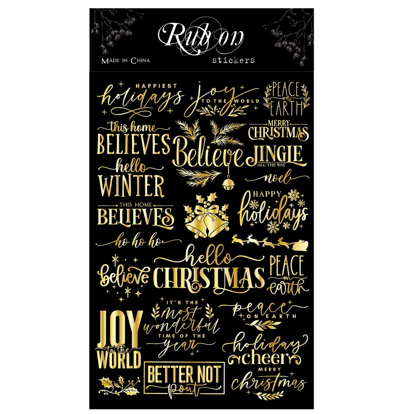 Christmas Themed Foil Transfer Stickers