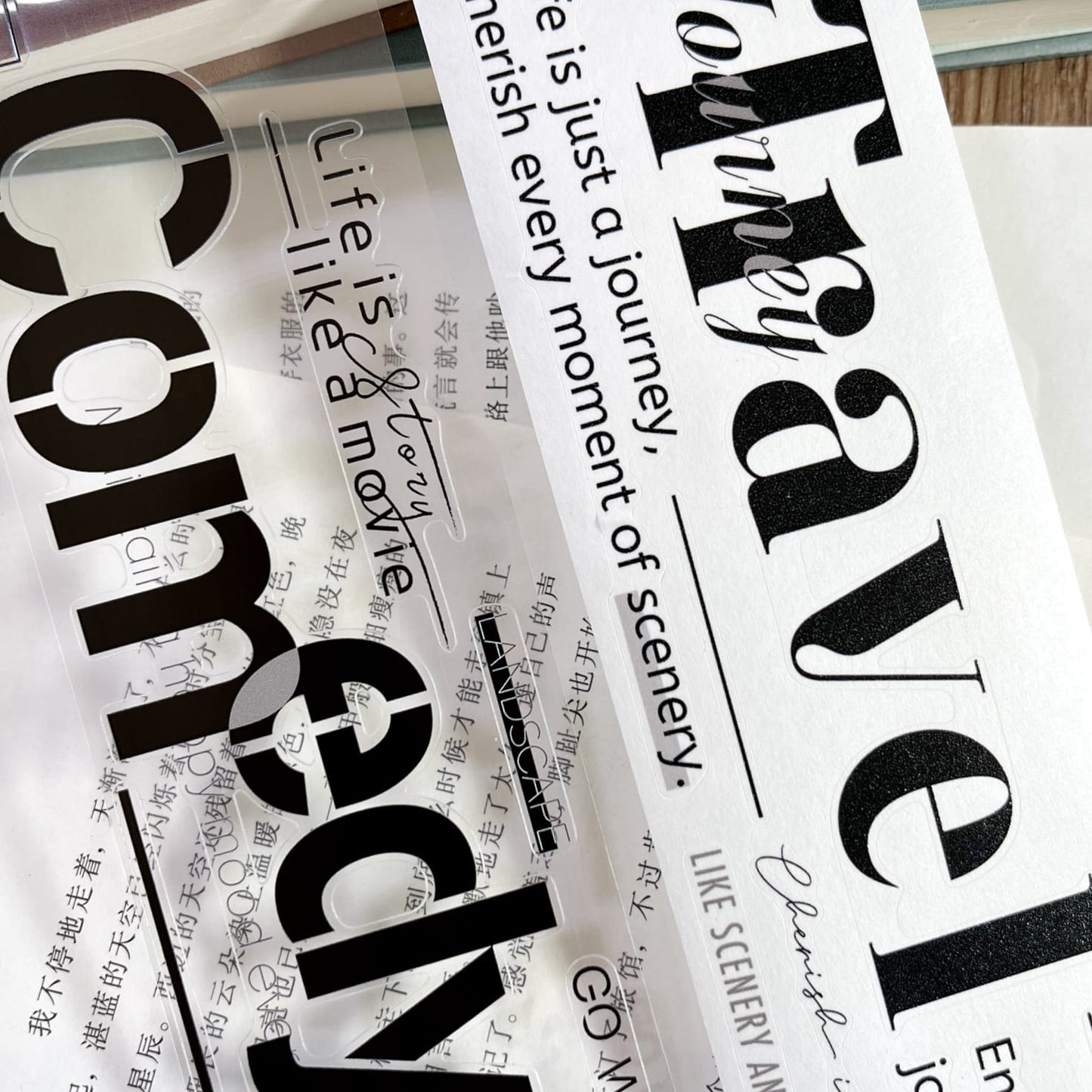 5cm*300 Die-Cutting English Title One Cycle PET Tape