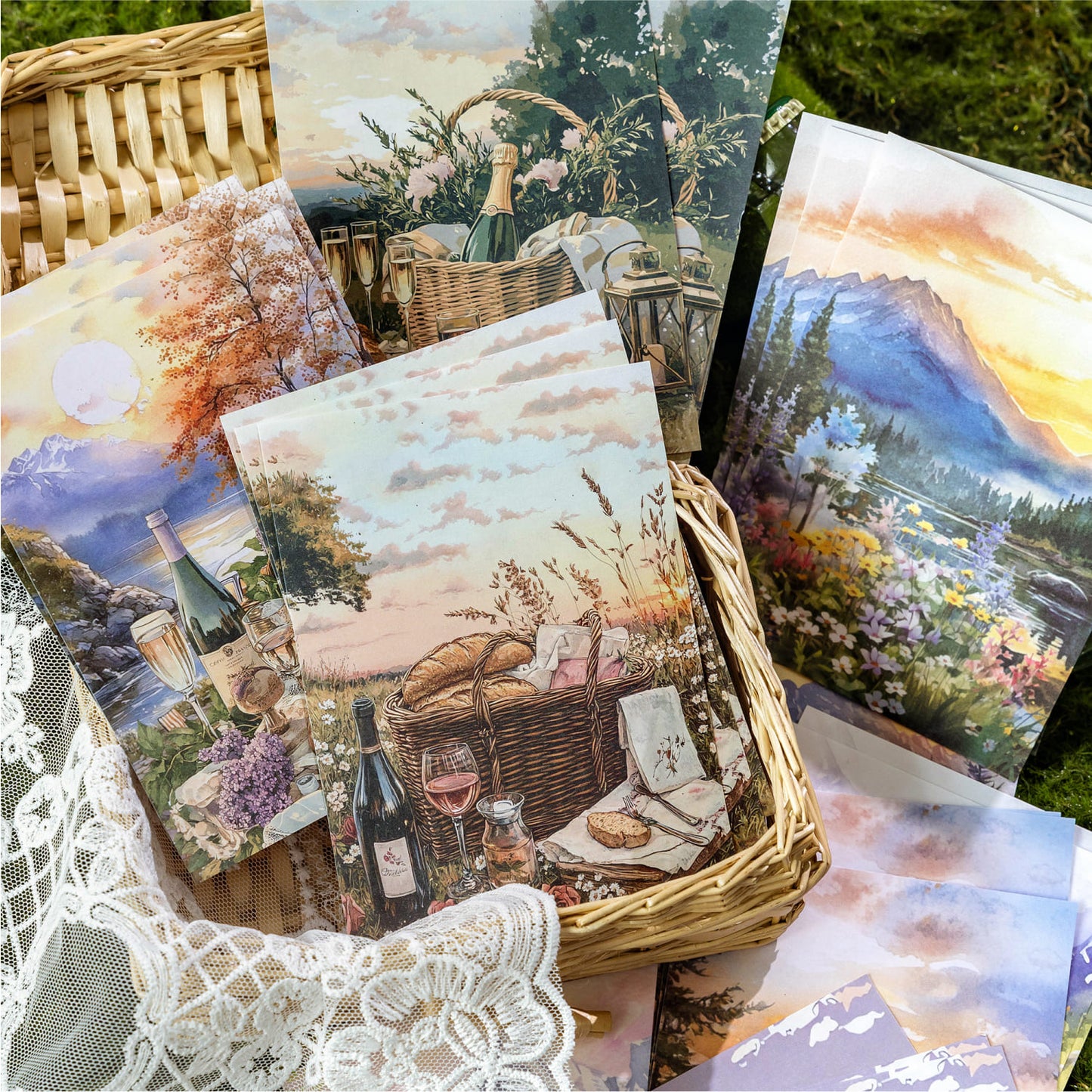 30PCS Nature Theme Scrapbook Paper